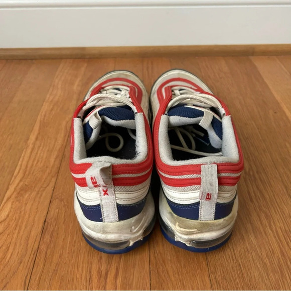 Nike Air Max 97 USA Red White Blue Patriotic Athletic Sneakers Men’s Size 10 - Picture 4 of 7